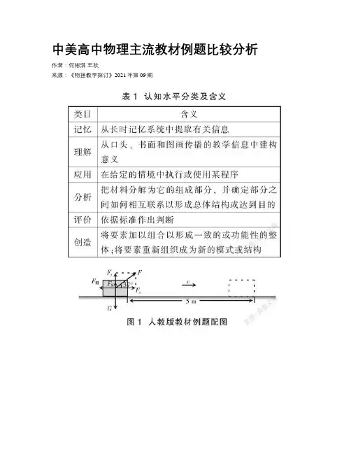 中美高中物理主流教材例题比较分析