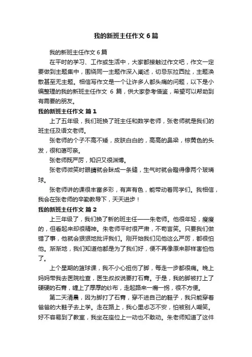 我的新班主任作文6篇
