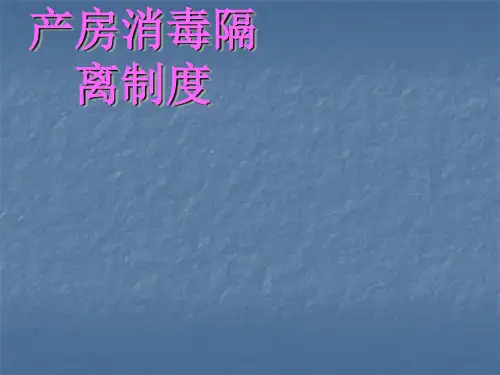 产房消毒隔离制度ppt课件