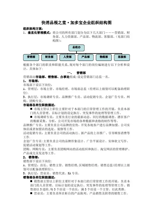 加多宝企业组织架构