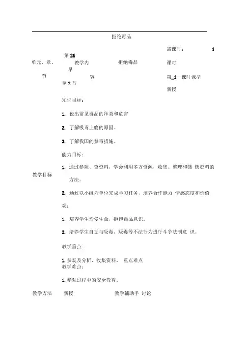 拒绝毒品教案_1