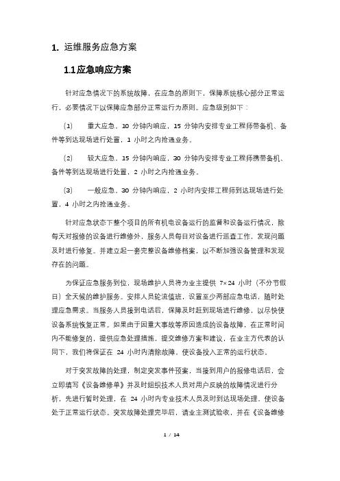 信息化项目运行维护-应急方案