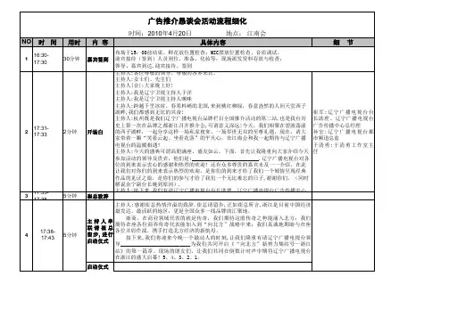 辽宁电视台媒体推介会活动流程、主持人串词