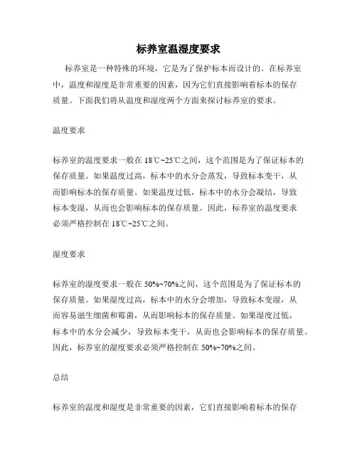 标养室温湿度要求
