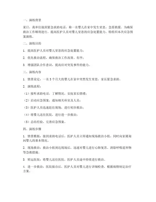 婴儿窒息抢救应急预案演练