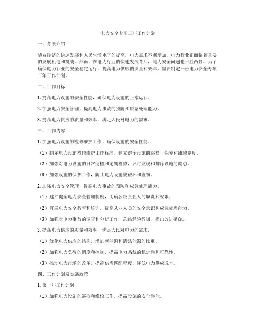 电力安全专项三年工作计划