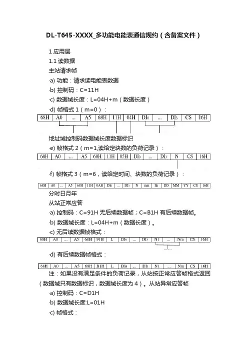 DL-T645-XXXX_多功能电能表通信规约（含备案文件）