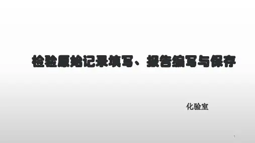 检验原始记录填写ppt课件