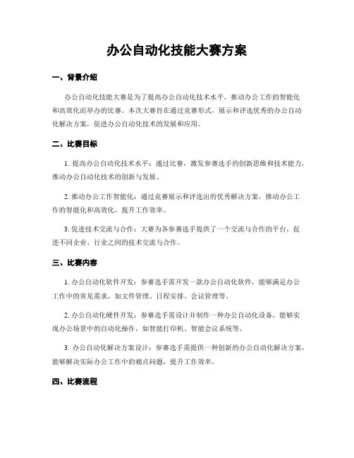 办公自动化技能大赛方案