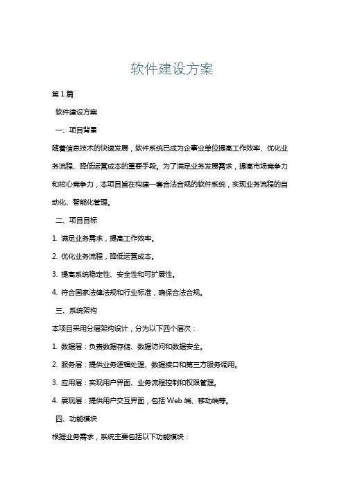 软件建设方案