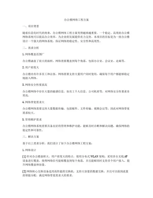 办公楼网络工程方案