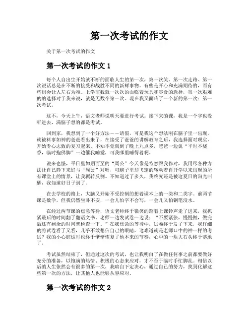 第一次考试的作文