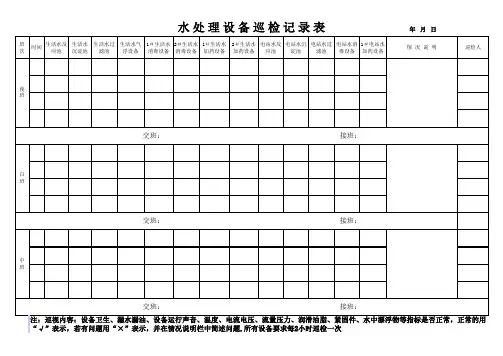 水处理巡检记录表