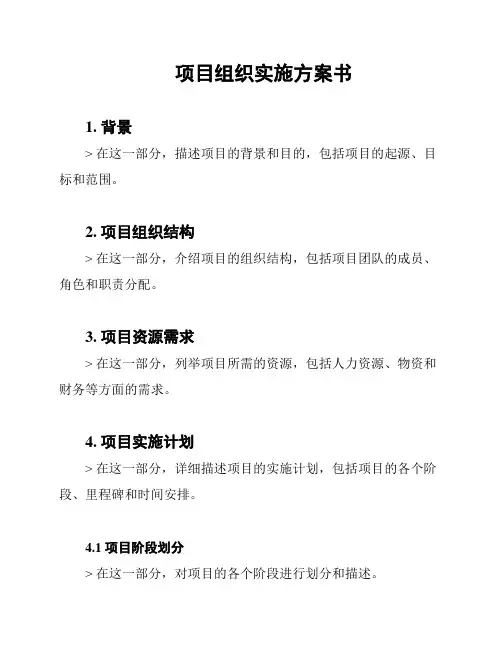 项目组织实施方案书