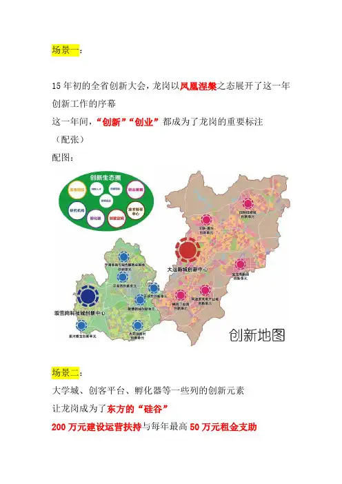 6幅 深圳龙岗区宣传片沙画 解说词+字幕及配图
