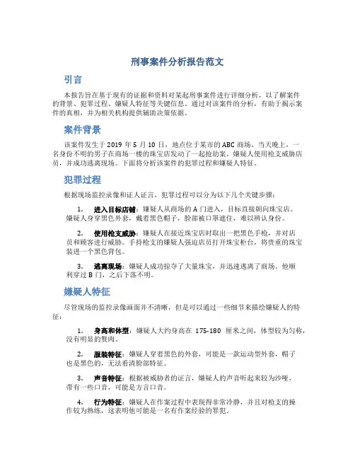 刑事案件分析报告范文