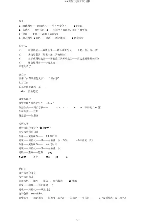 PS实例(制作方法)模板