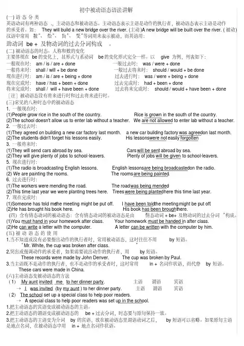(完整版)英语被动语态语法讲解