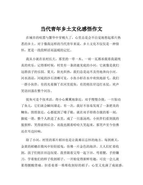 当代青年乡土文化感悟作文