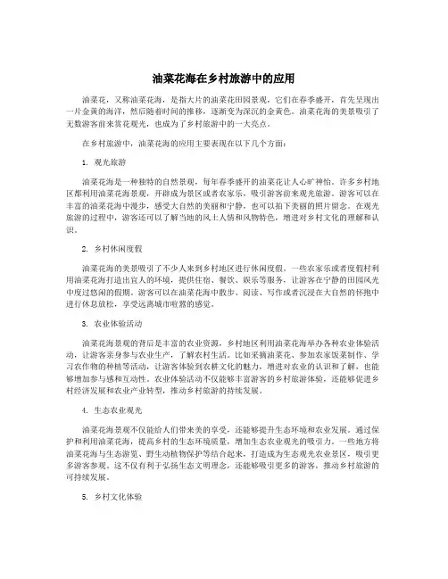 油菜花海在乡村旅游中的应用