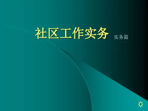 社区工作实务- 实务篇