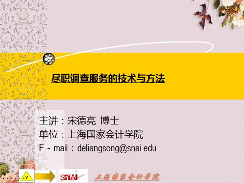 尽职调查服务的技术与方法培训资料(ppt 72页)