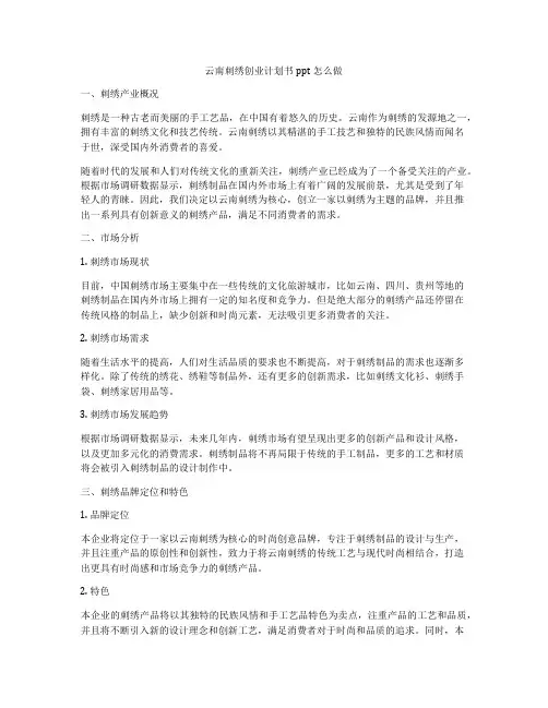 云南刺绣创业计划书ppt怎么做