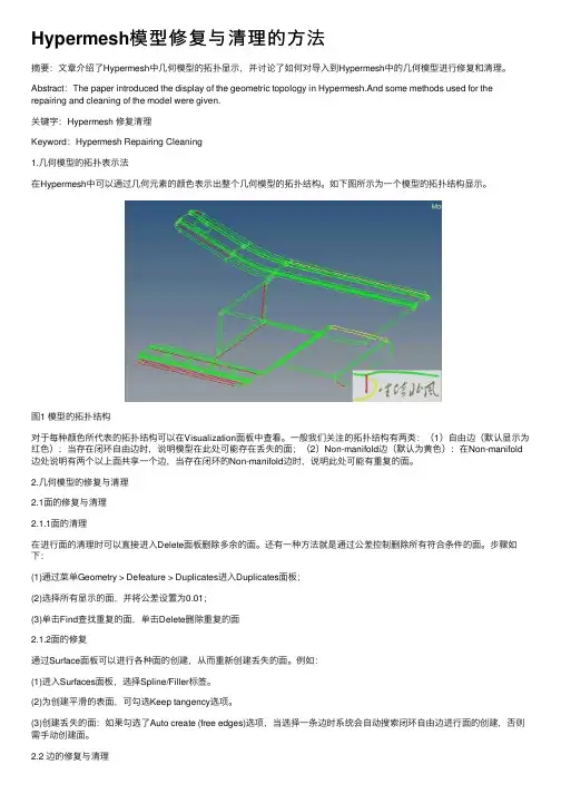 Hypermesh模型修复与清理的方法
