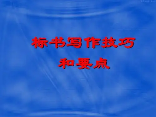 标书填写要点和技巧