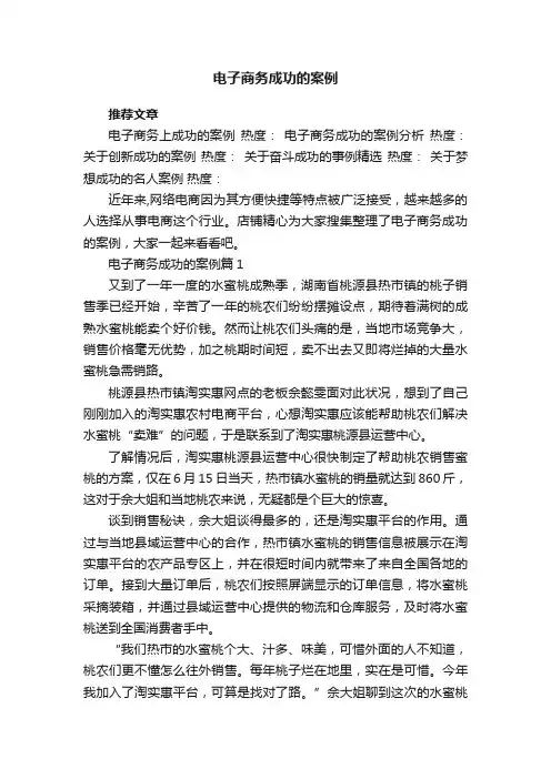 电子商务成功的案例