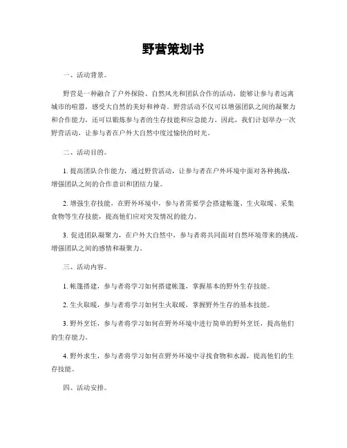 野营策划书