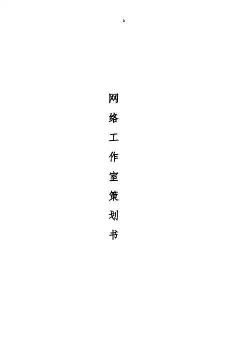 网络工作室策划书