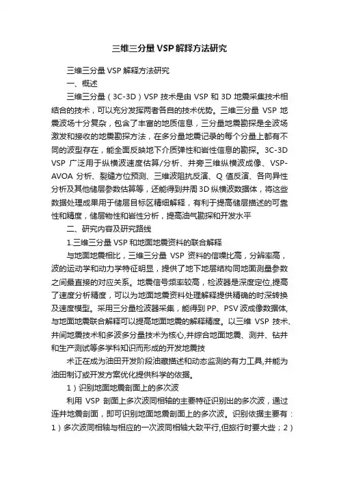 三维三分量VSP解释方法研究