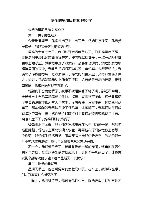 快乐的星期日作文500字