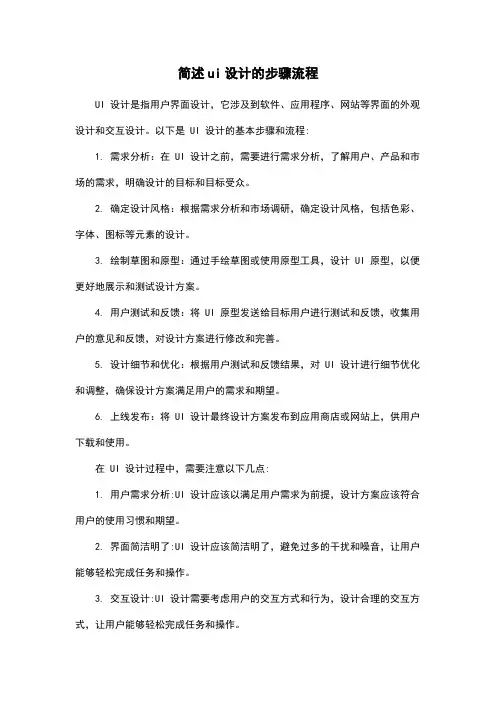 简述ui设计的步骤流程
