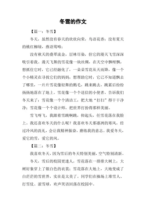 冬雪的作文