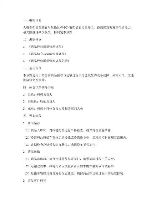 药房冷链应急预案
