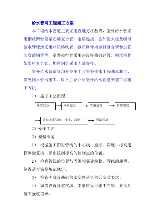 给水管网工程施工方案