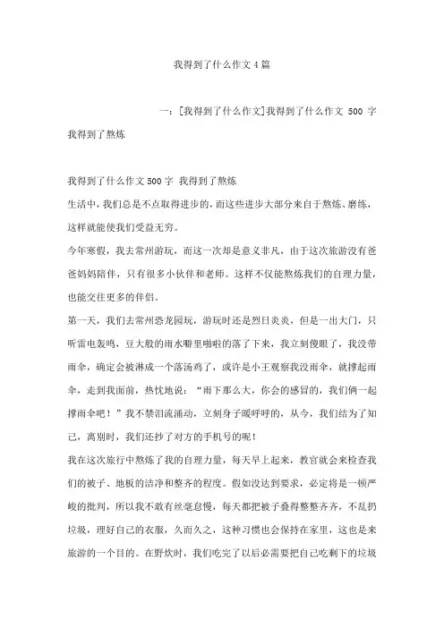 我得到了什么作文4篇