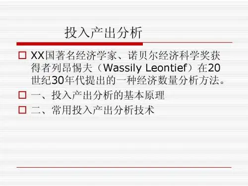 精品课件-投入产出分析