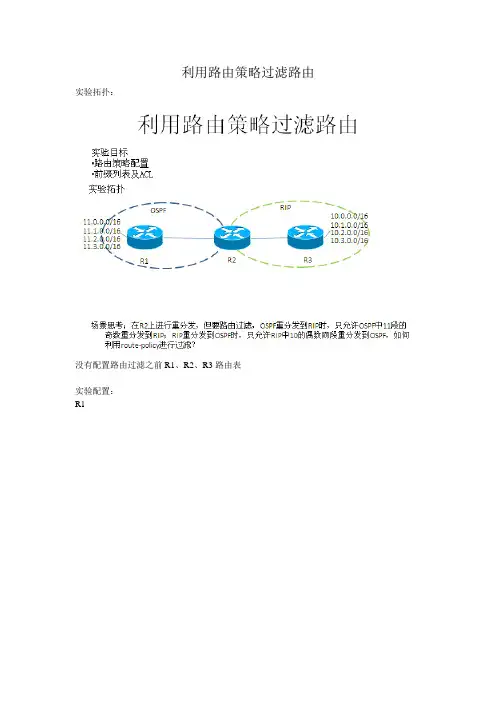 利用路由策略过滤路由