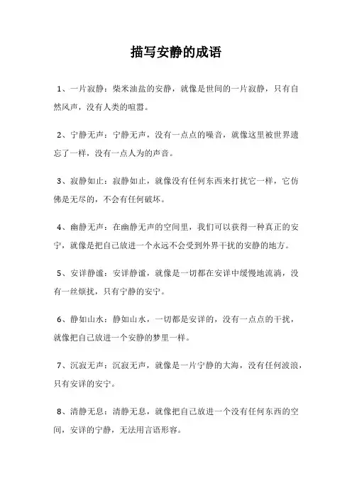 描写安静的成语