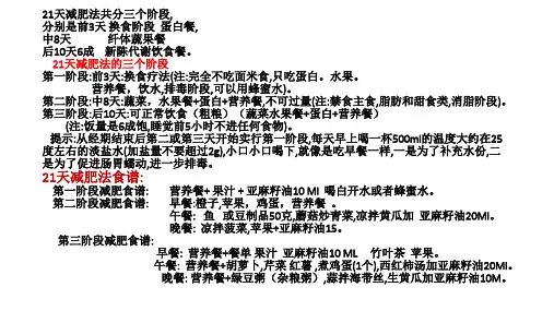 21天减肥法共分三个阶段