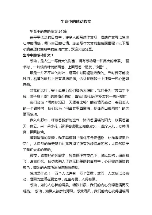 生命中的感动作文