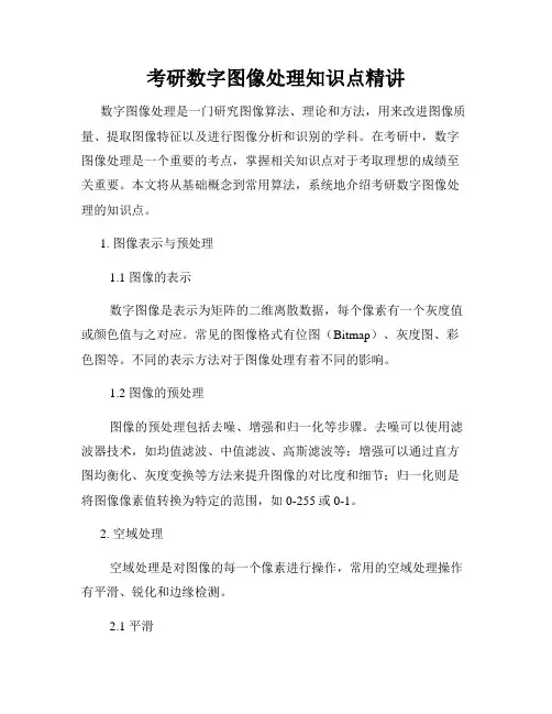 考研数字图像处理知识点精讲