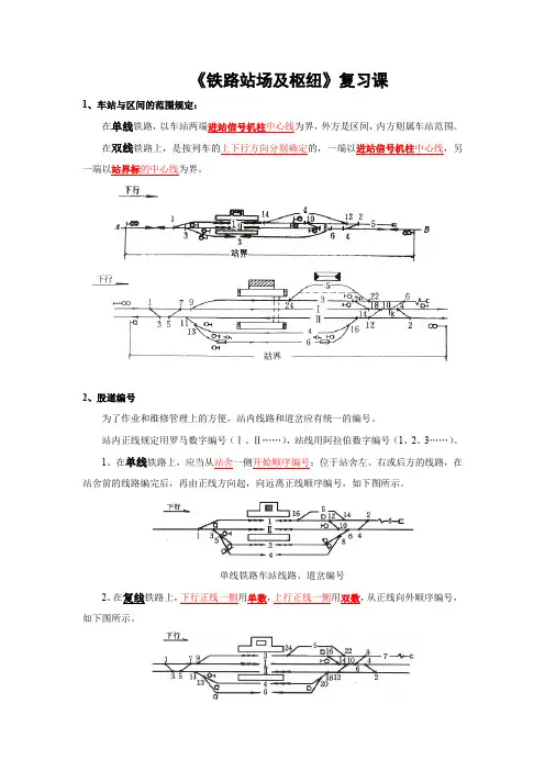 《铁路站场及枢纽》复习题及答案