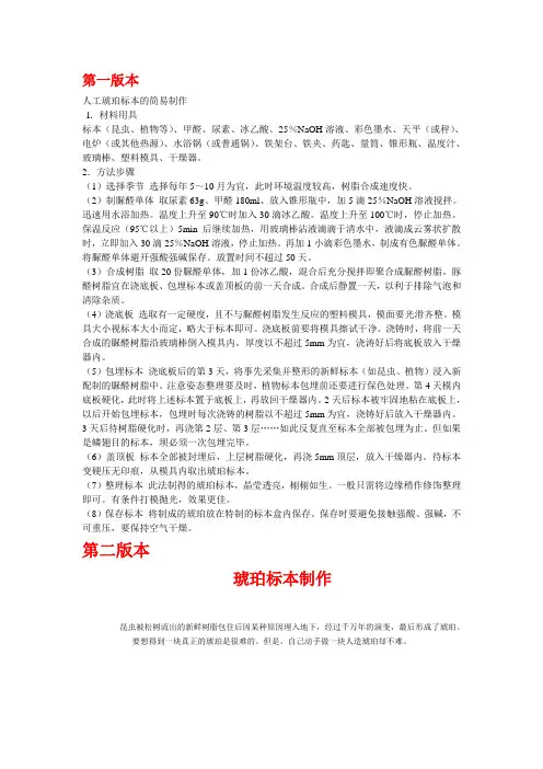 琥珀标本制作流程