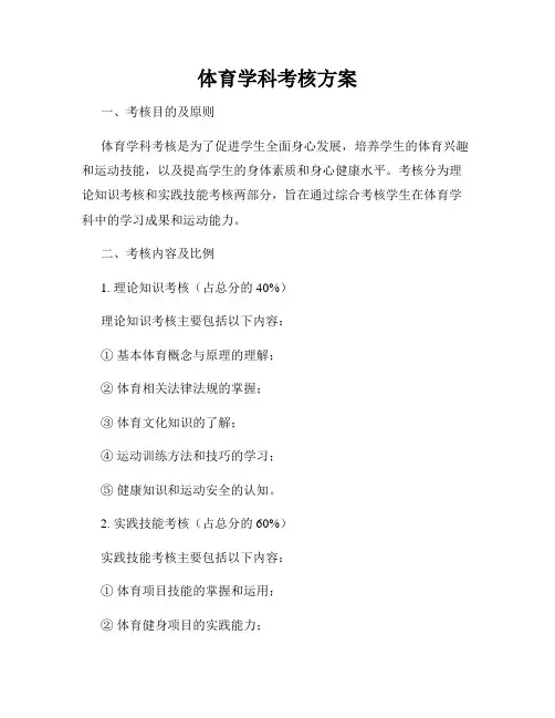 体育学科考核方案