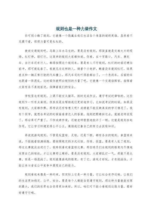 规则也是一种力量作文