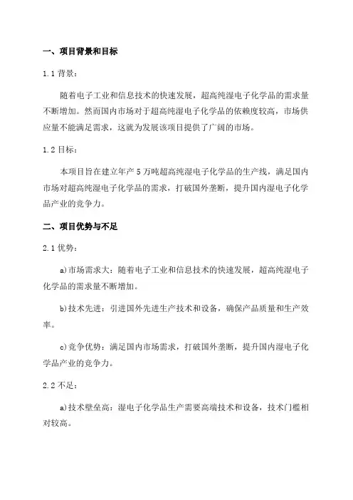 2024年年产5万吨超高纯湿电子化学品项目可行性研究报告